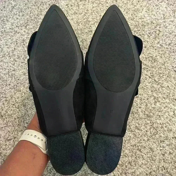Women’s Bar III Black Suede Mules w/ Bow Detail - Size 10 - Picture 3 of 3